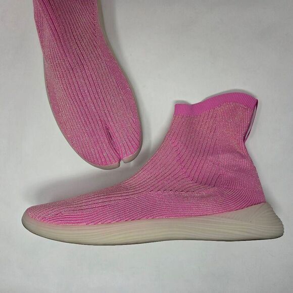 ILYSM SUN BURST TABI SOCK SHOES WOMEN'S 13.5 MEN'S 12 GLITTERY METALLIC PINK - Picture 1 of 9